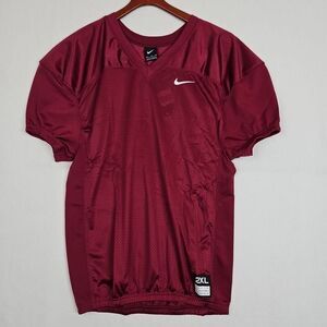 Nike Youth Stock Football Vented‎ Jersey Maroon 908727-610 Boys Size 2XL New